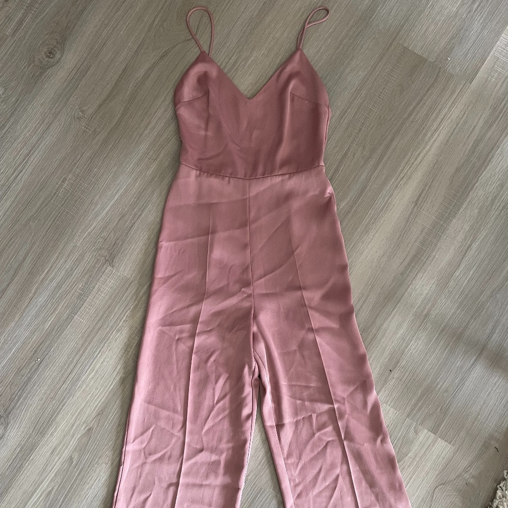 Topshop Strappy Satin Jumpsuit Size 0